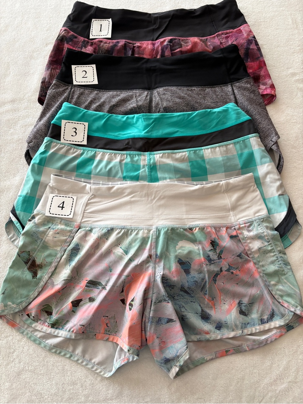Lululemon speed up shorts. All size 6. Good condition and clean liners.